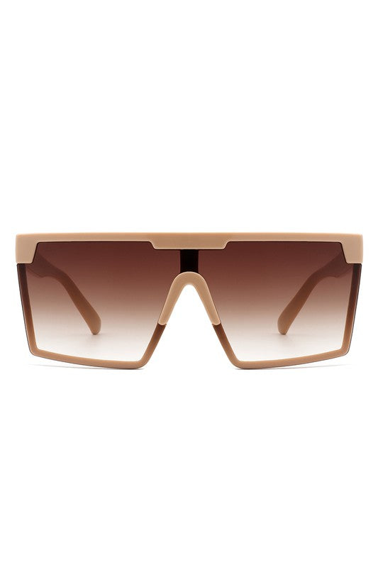 Keke Oversize Square Flat Top Sunglasses