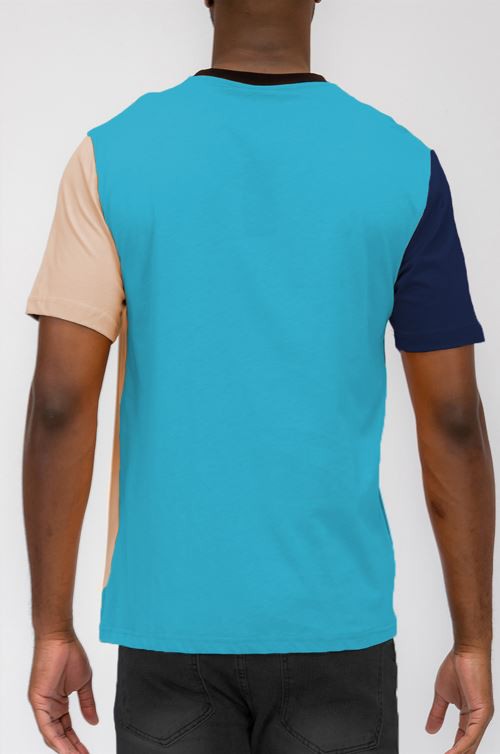 Men's Navy Color Block T Shirt