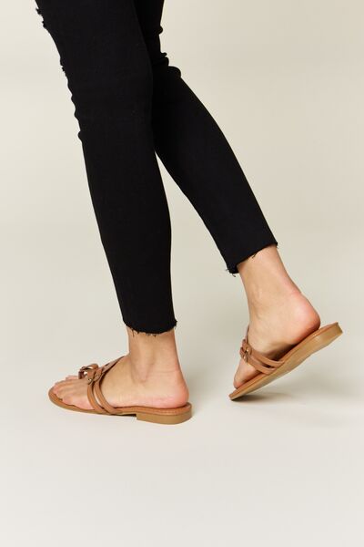 TB Cutout Leather Sandals