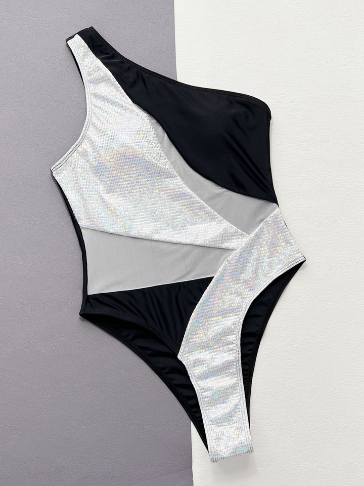 High Contrast Panel One-Piece Swimsuit